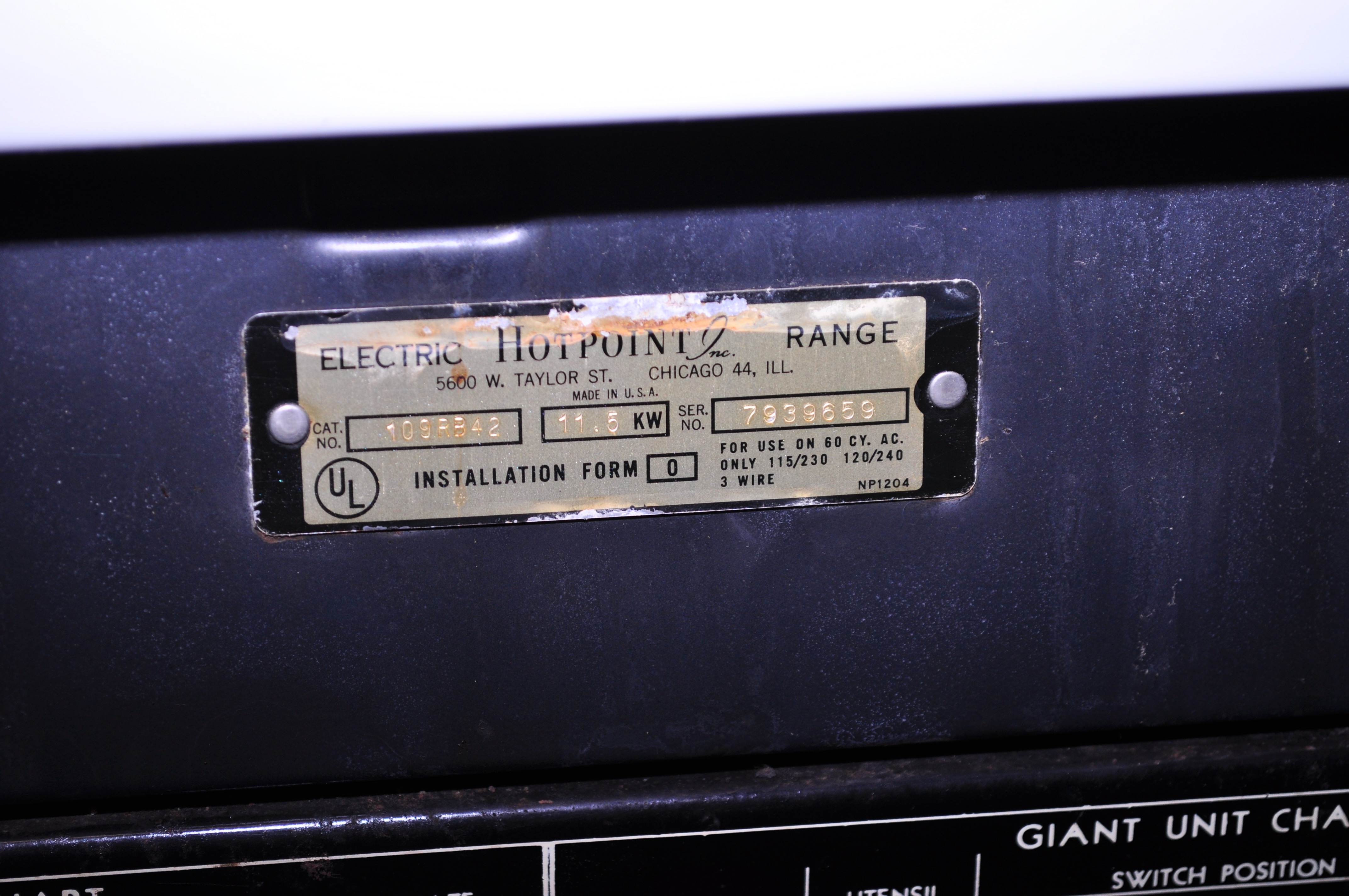 Vintage HotPoint Electric Range Stove