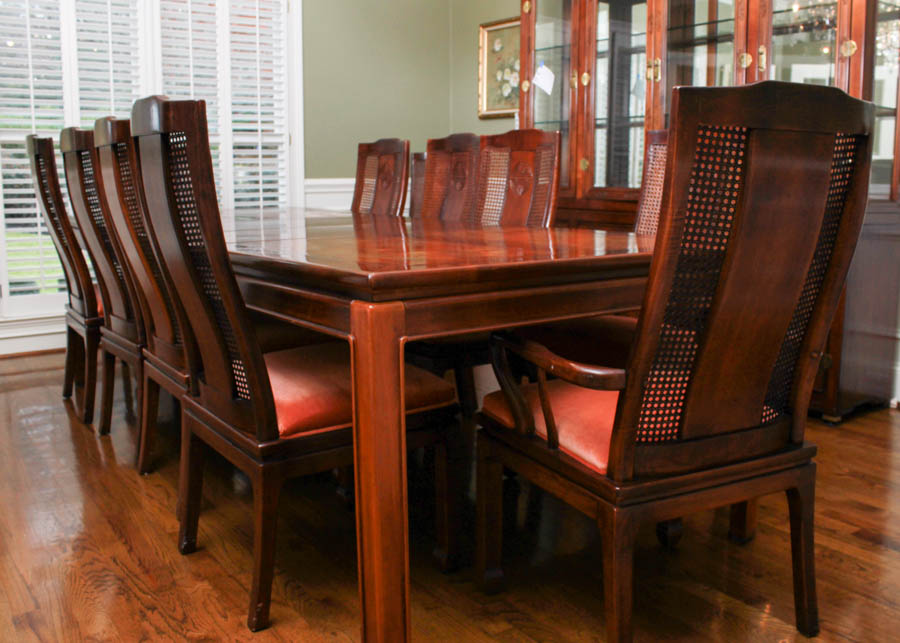 Asian Style Bernhardt Dining Table and Chairs