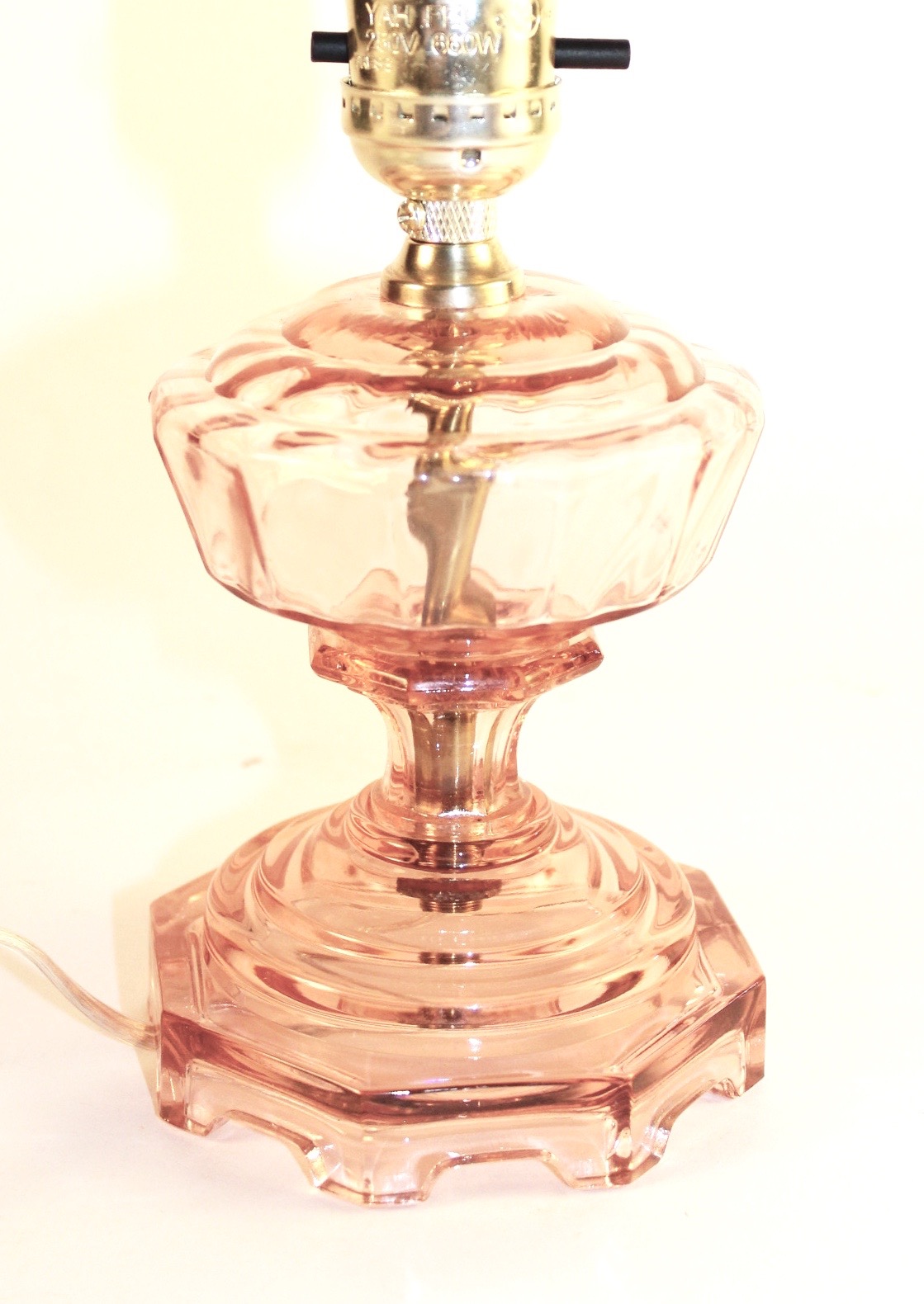 Pink Depression Glass Lamp