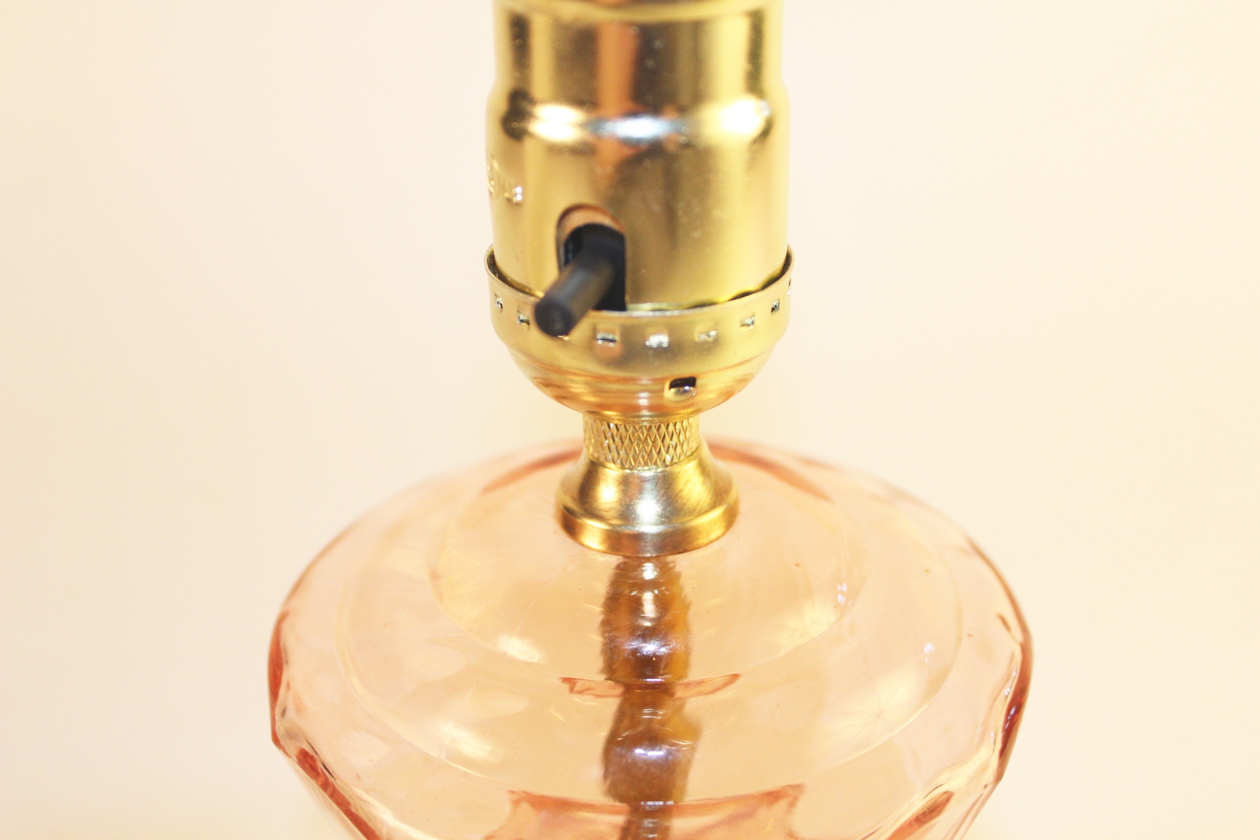 Pink Depression Glass Lamp