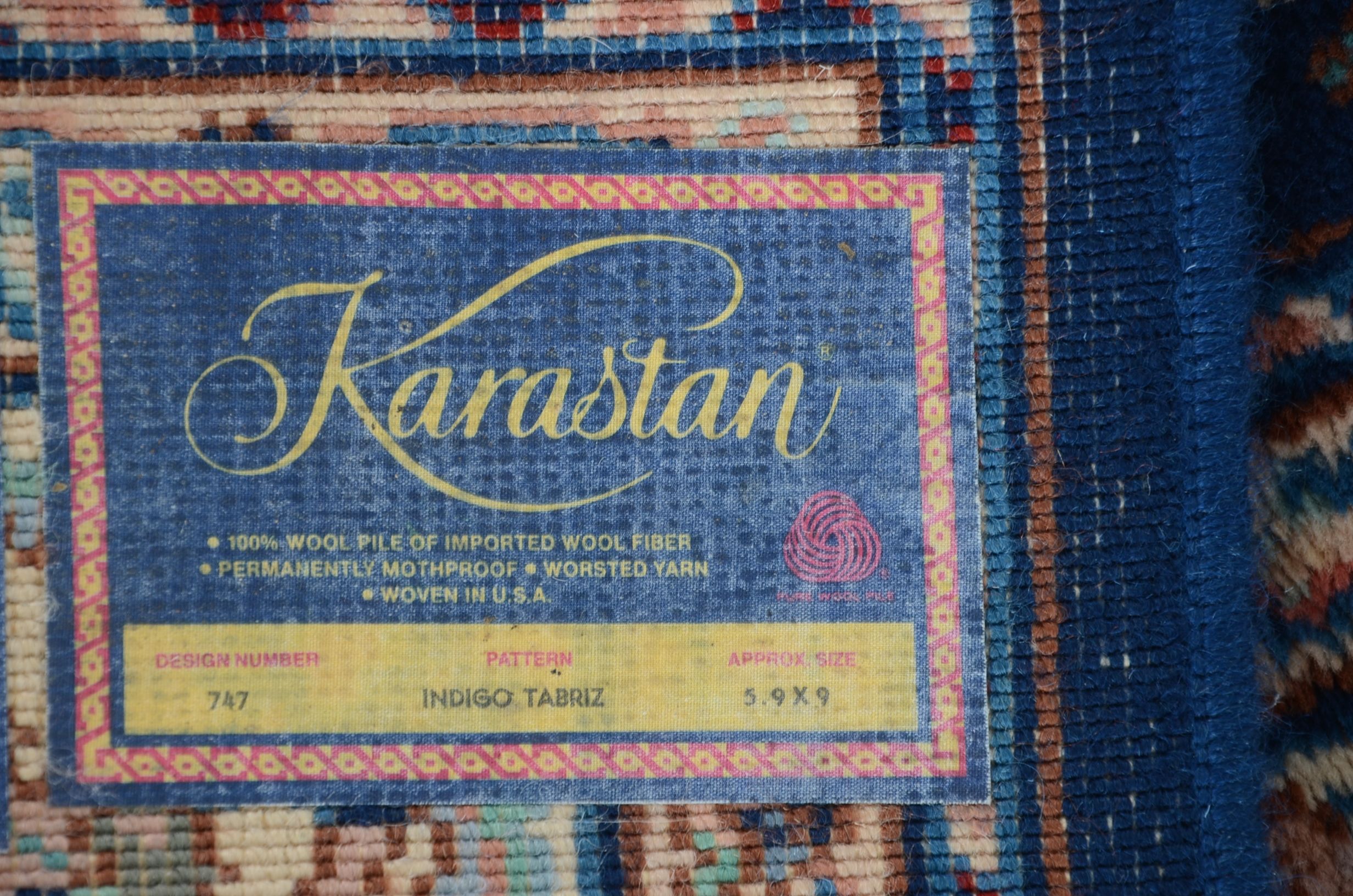 Karastan "Indigo Tabriz" Machine Woven Wool Rug