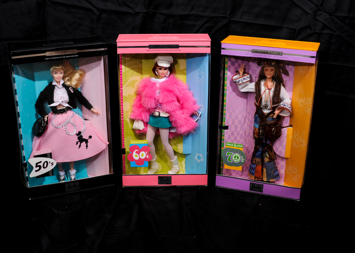 50s, 60s, and 70s Barbies from Great Fashions of 20th Century