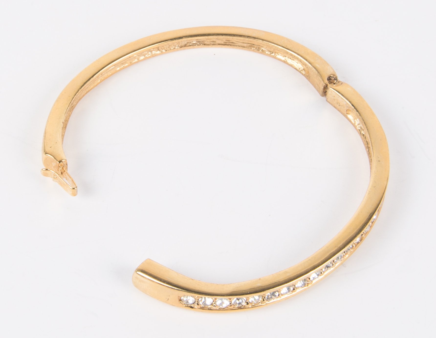 Roman Genuine Crystal Gold Toned Bangle