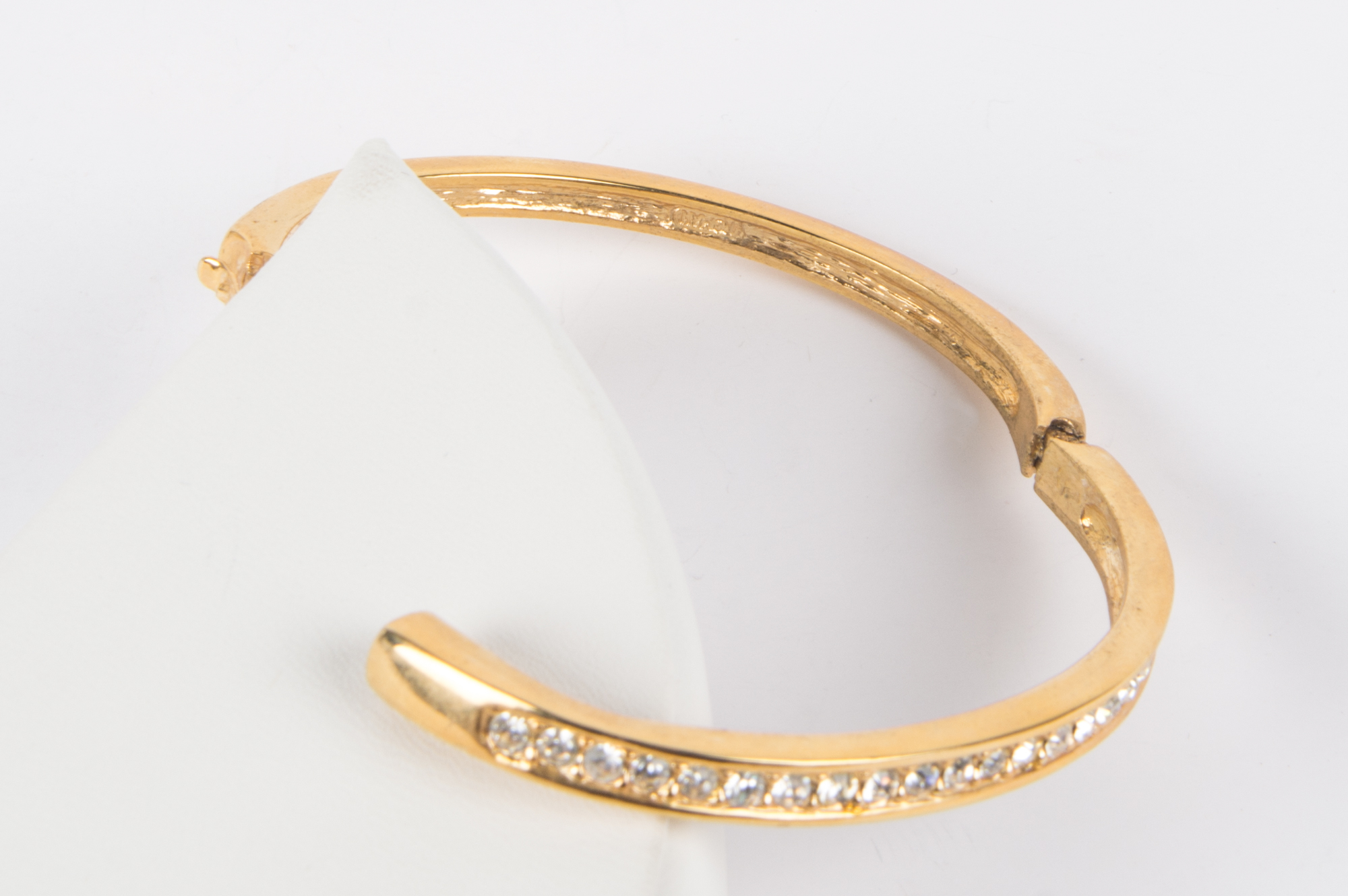 Roman Genuine Crystal Gold Toned Bangle