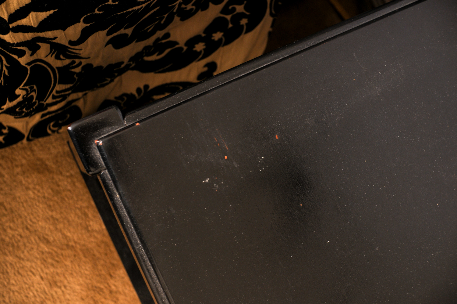 Square Black Wooden End Table II