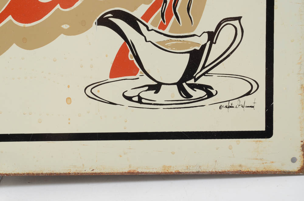 Pair of Feast-Themed Tin Signs