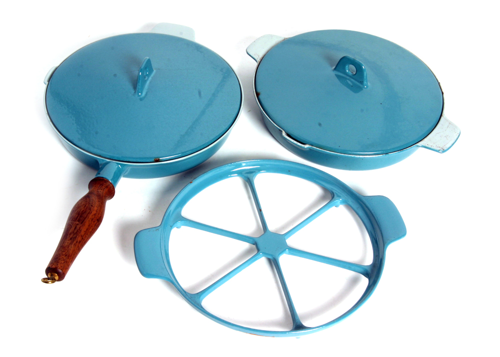 Vintage Voss Cast Iron Enamel Oven Ware