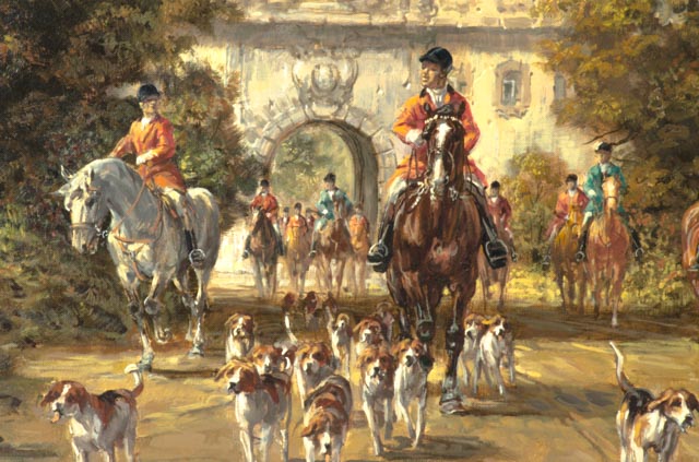 Original Herbert Isenberg Oil on Canvas of Hunters