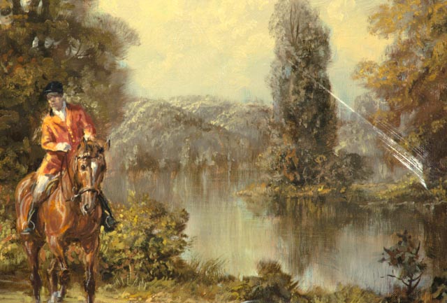 Original Herbert Isenberg Oil on Canvas of Hunters