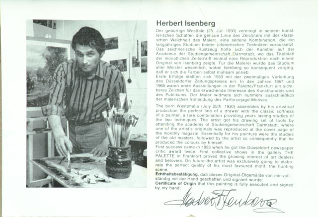 Original Herbert Isenberg Oil on Canvas of Hunters