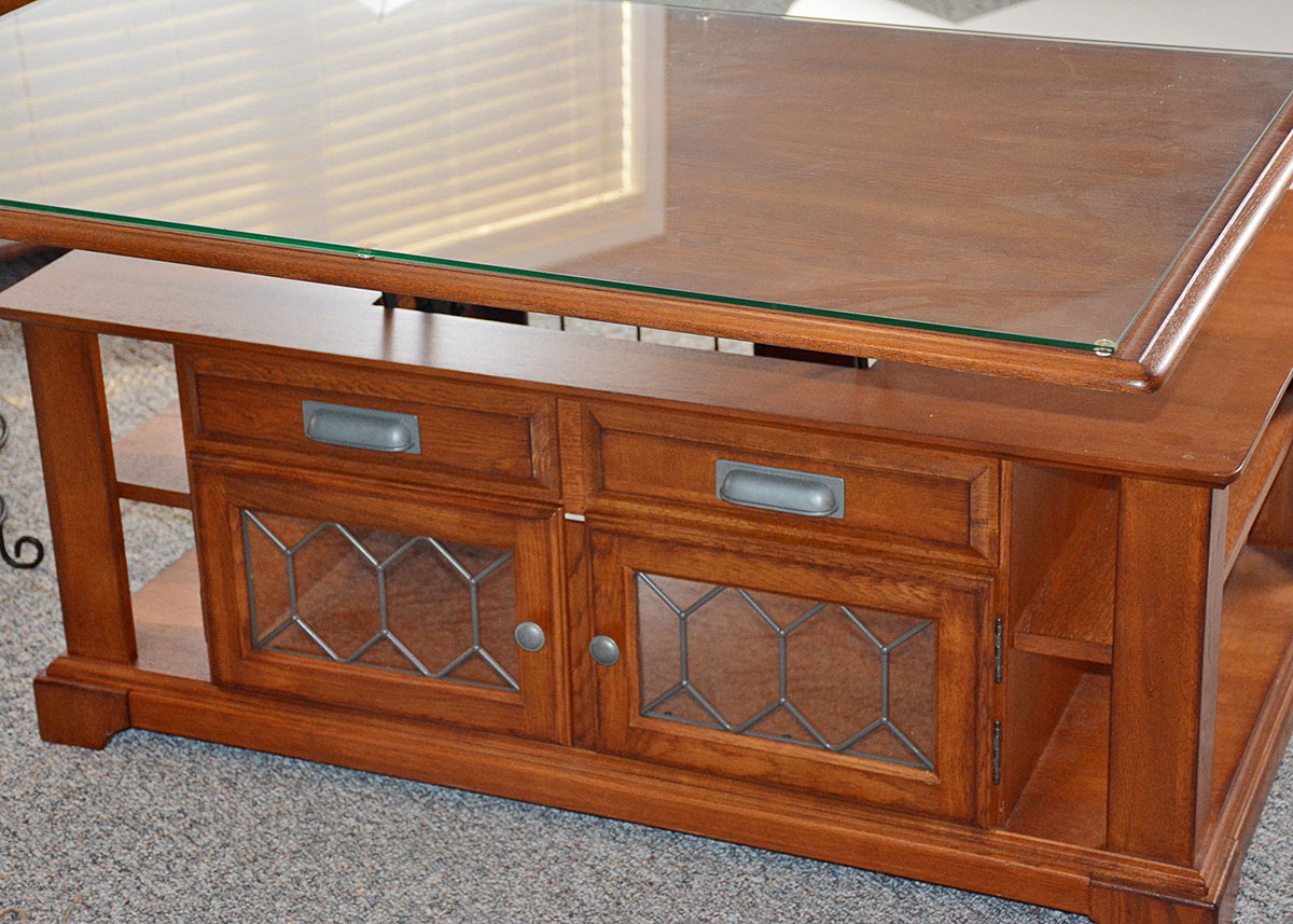 Lift Top Ashley Furniture Oak Veneer Coffee Table