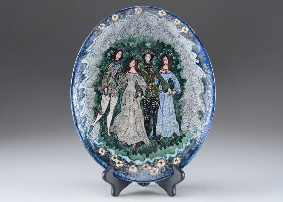 Nina Balaban Signed Oval Ceramic Plate