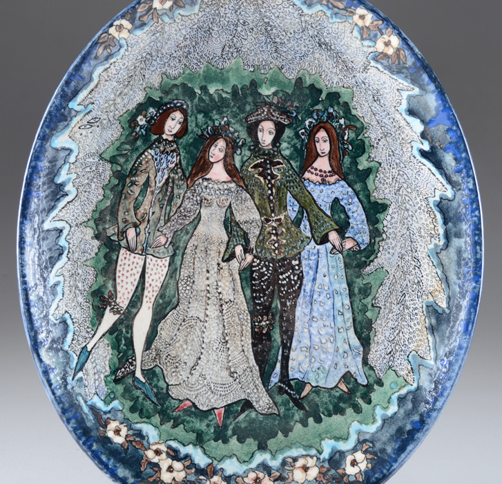 Nina Balaban Signed Oval Ceramic Plate