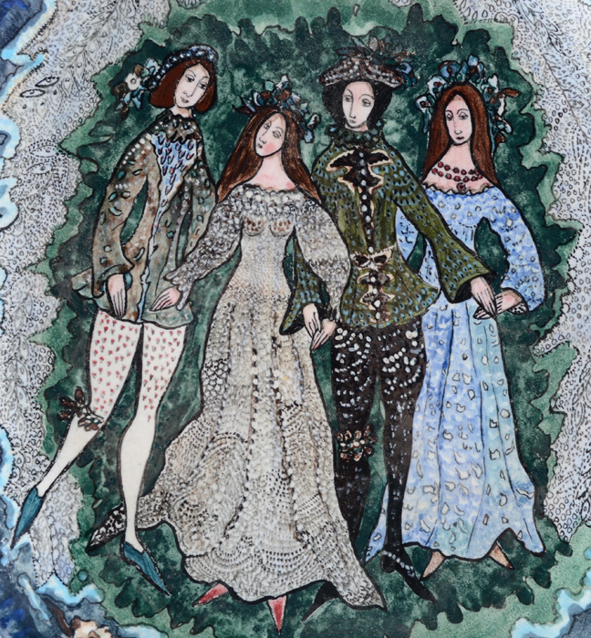 Nina Balaban Signed Oval Ceramic Plate