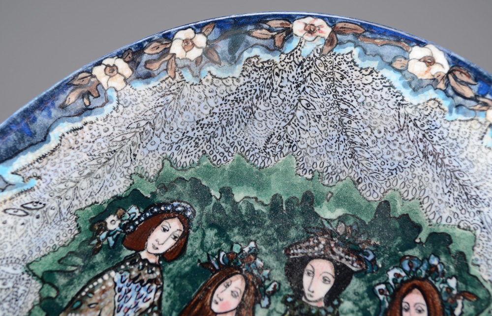 Nina Balaban Signed Oval Ceramic Plate