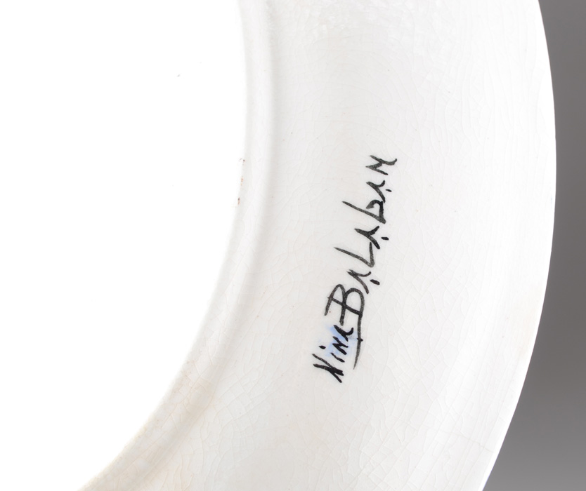 Nina Balaban Signed Oval Ceramic Plate