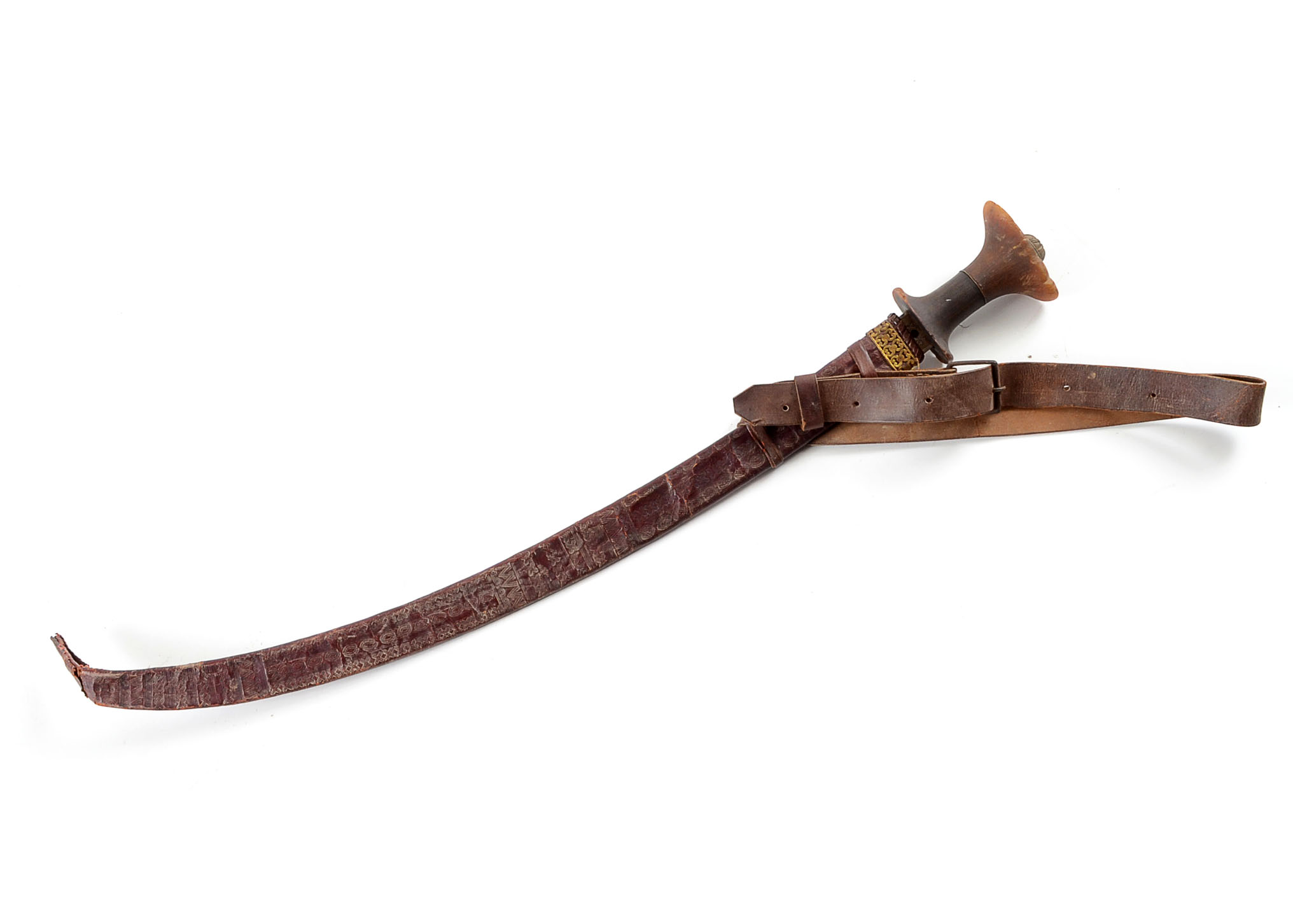 19th Century Ethiopian Military Sword with Rhino Horn Handle