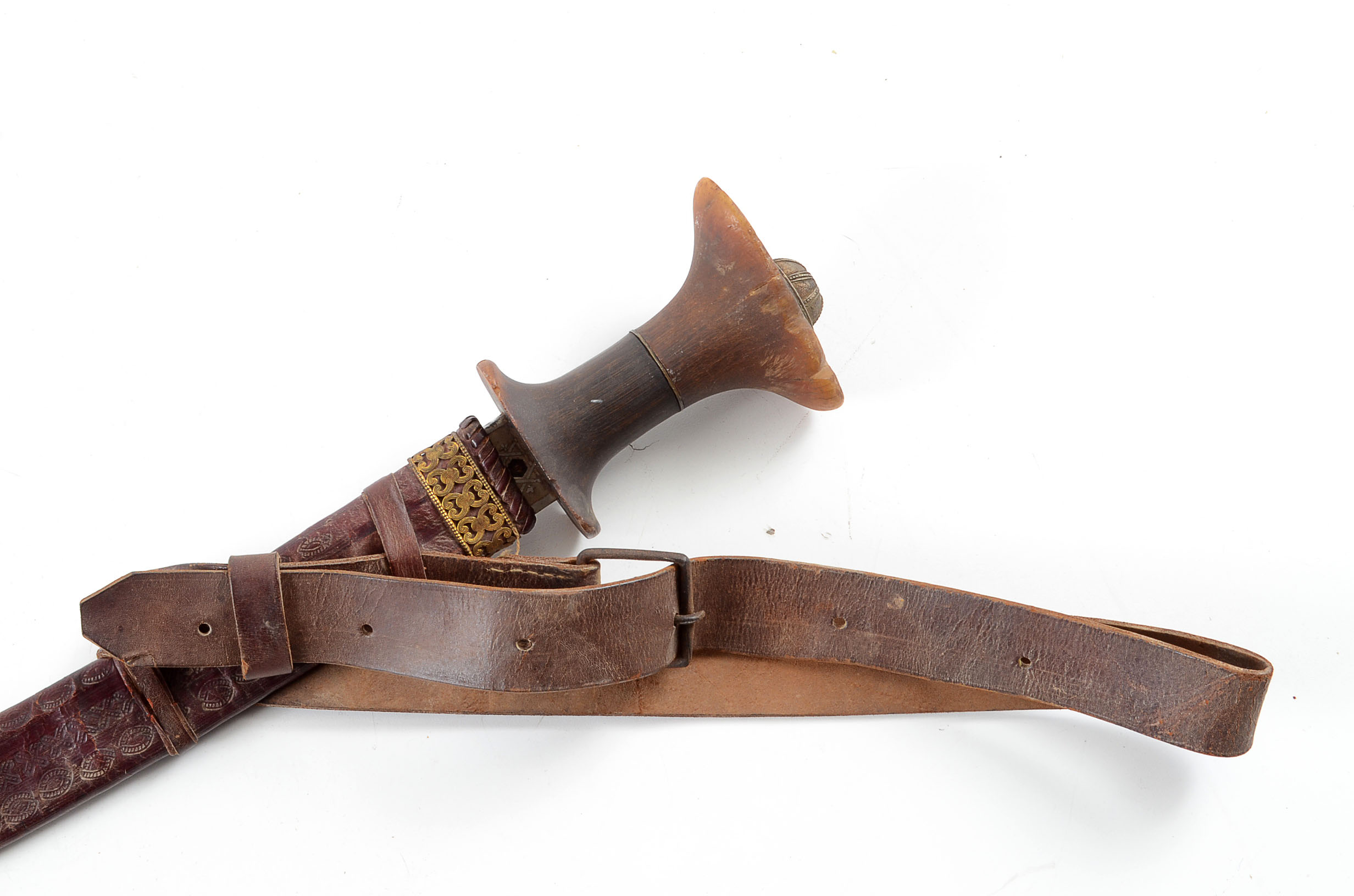 19th Century Ethiopian Military Sword with Rhino Horn Handle