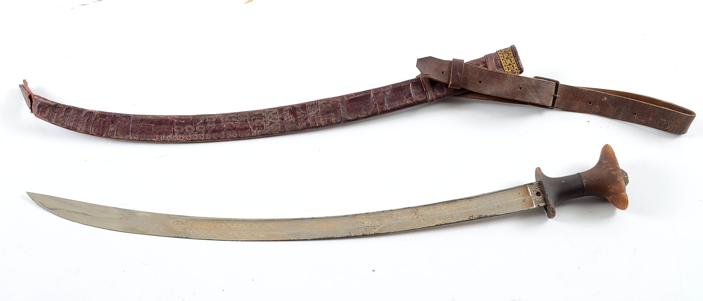19th Century Ethiopian Military Sword with Rhino Horn Handle