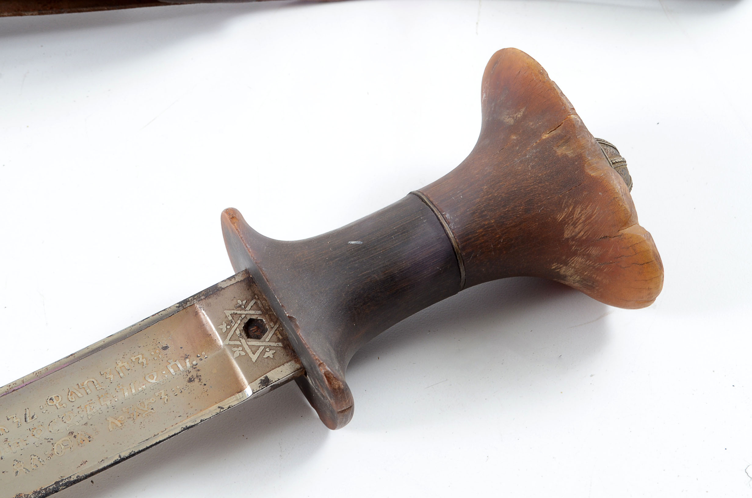 19th Century Ethiopian Military Sword with Rhino Horn Handle