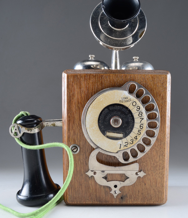 Antique 1906 Automatic Electric Co Strowger Wall Phone