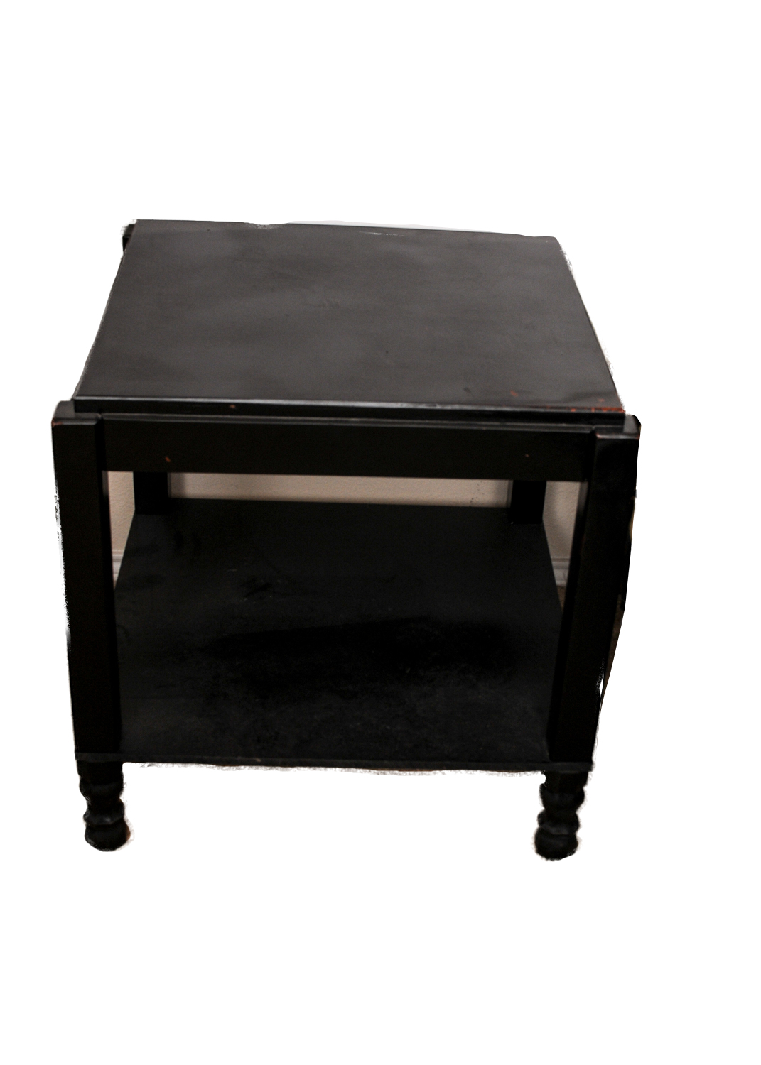 Square Black Wooden End Table II