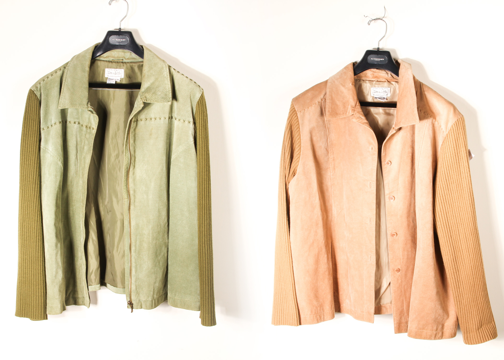 Two Women's Plus Size Suede Leather Jackets