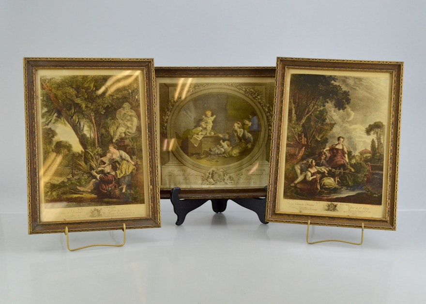 Trio of Framed French Art Prints