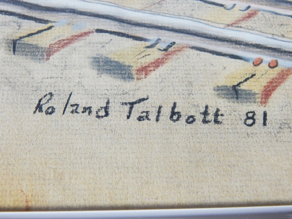 Pastel Painting of a Train Station by Roland Talbot