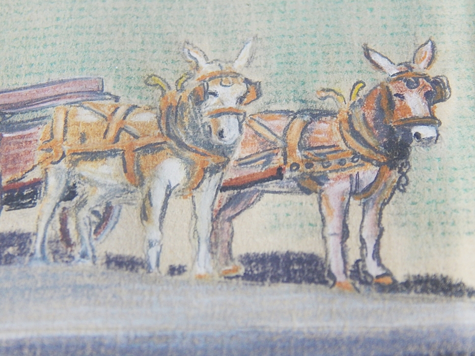 Pastel Painting of a Train Station by Roland Talbot