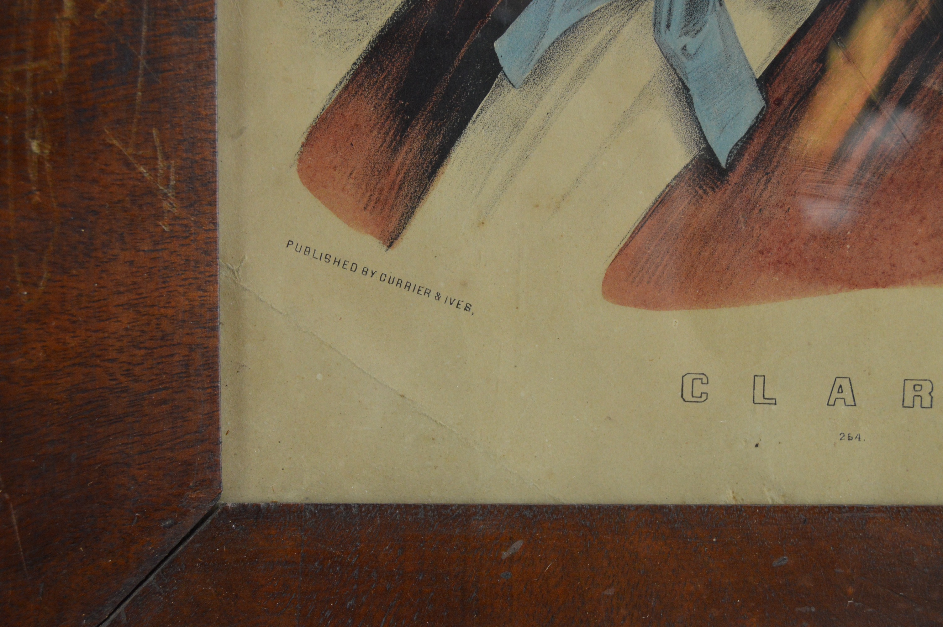 Trio of Framed Vintage Currier & Ives Hand Colored Lithographs