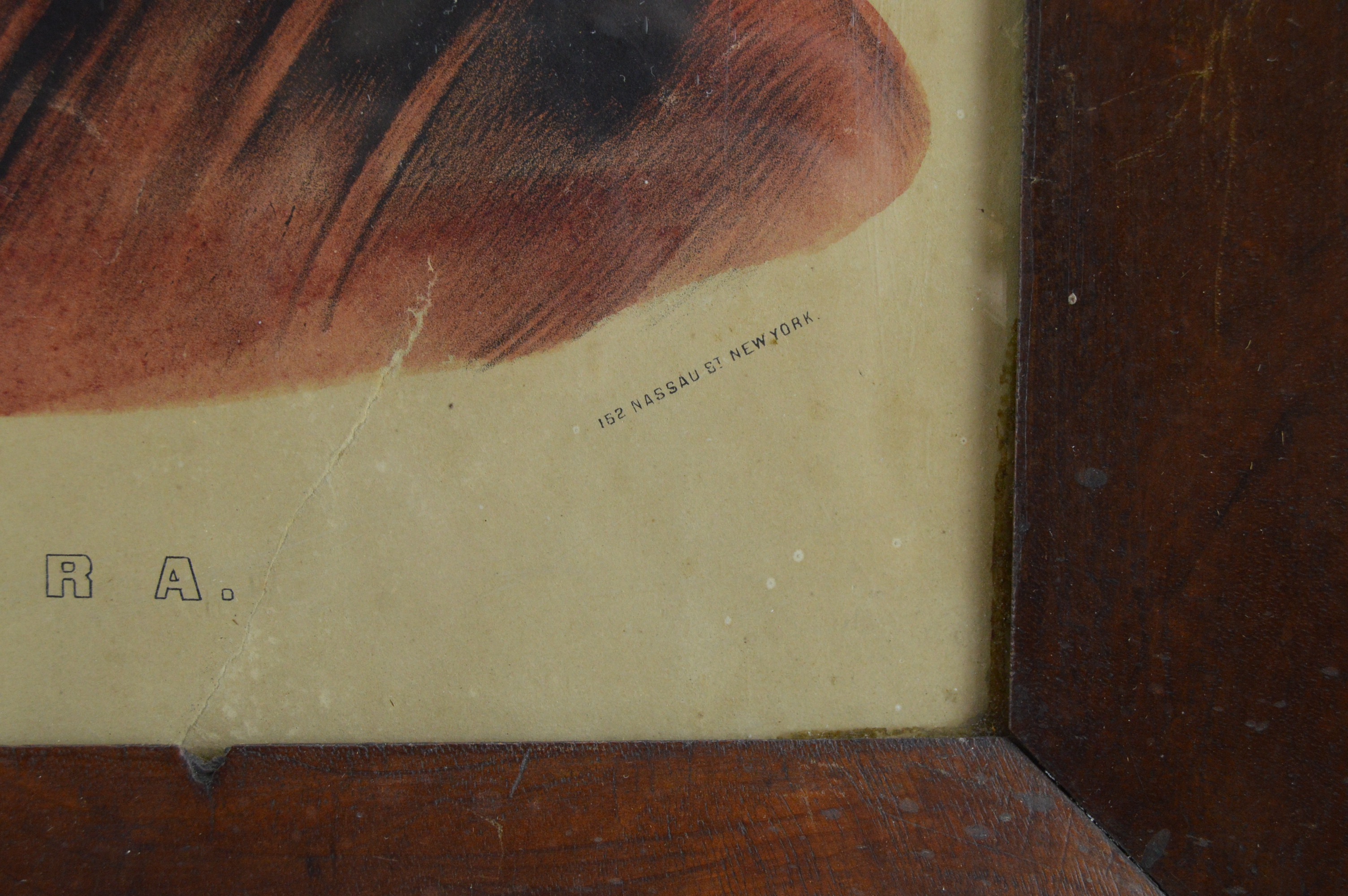 Trio of Framed Vintage Currier & Ives Hand Colored Lithographs