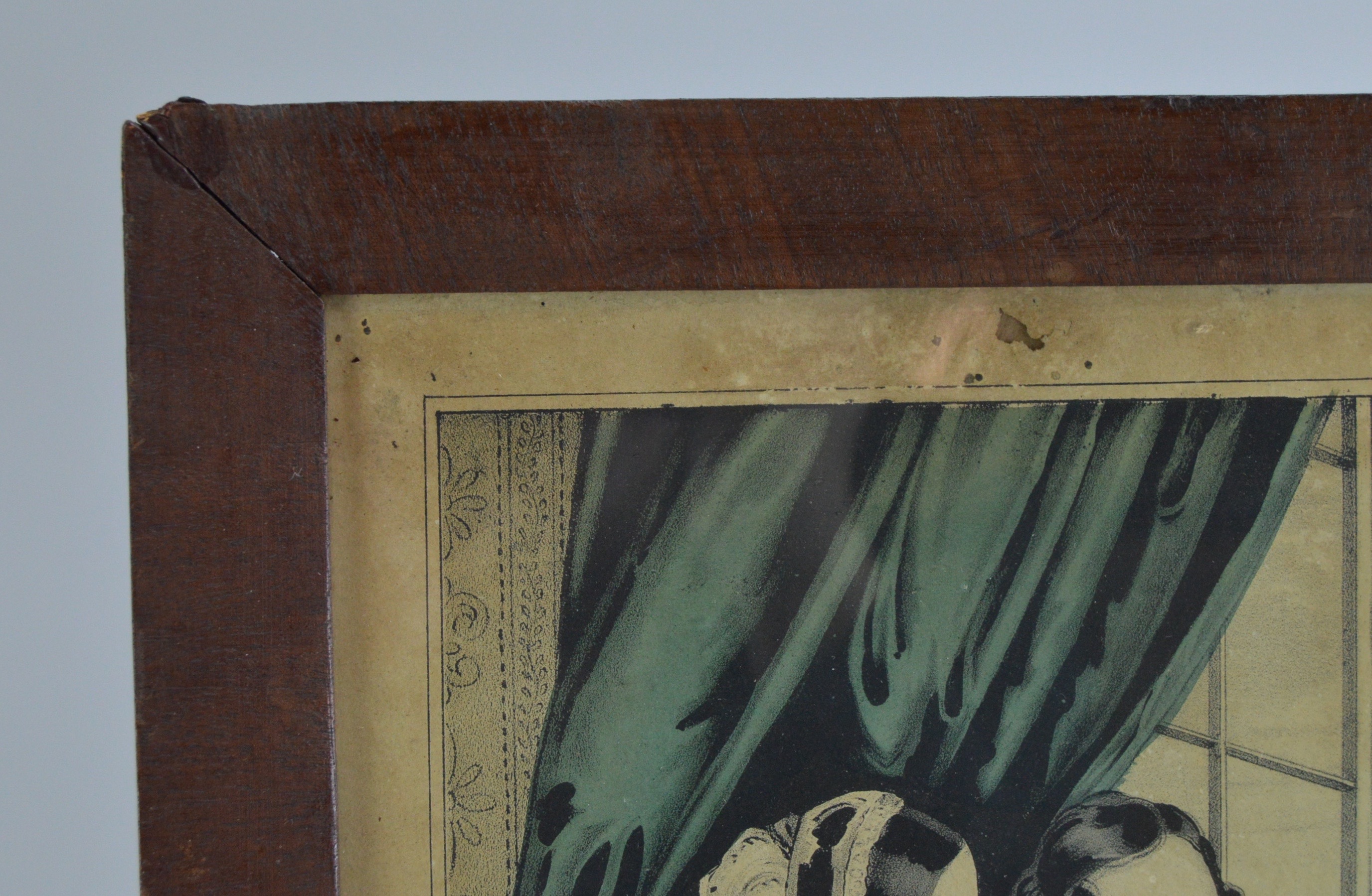 Trio of Framed Vintage Currier & Ives Hand Colored Lithographs