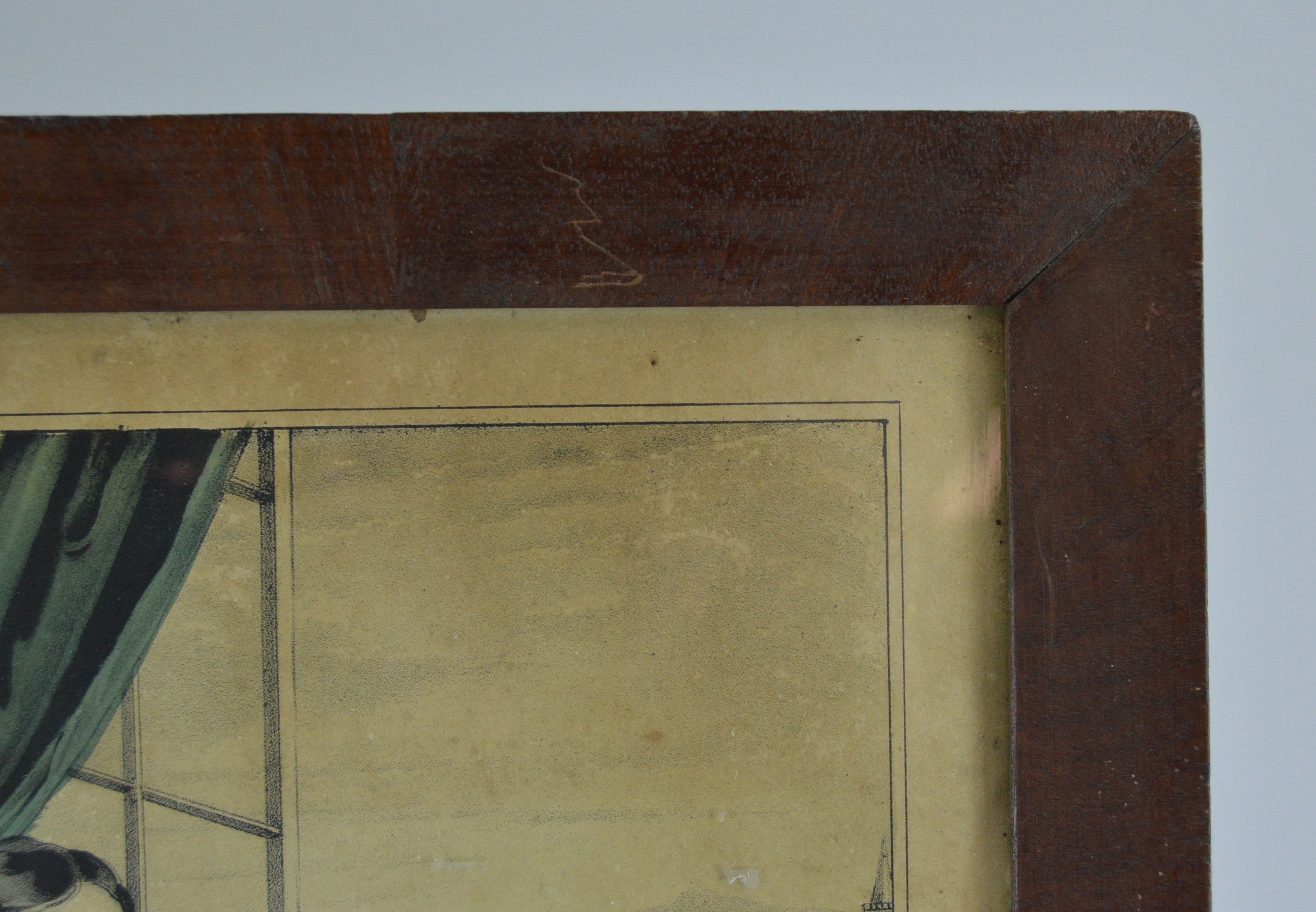 Trio of Framed Vintage Currier & Ives Hand Colored Lithographs