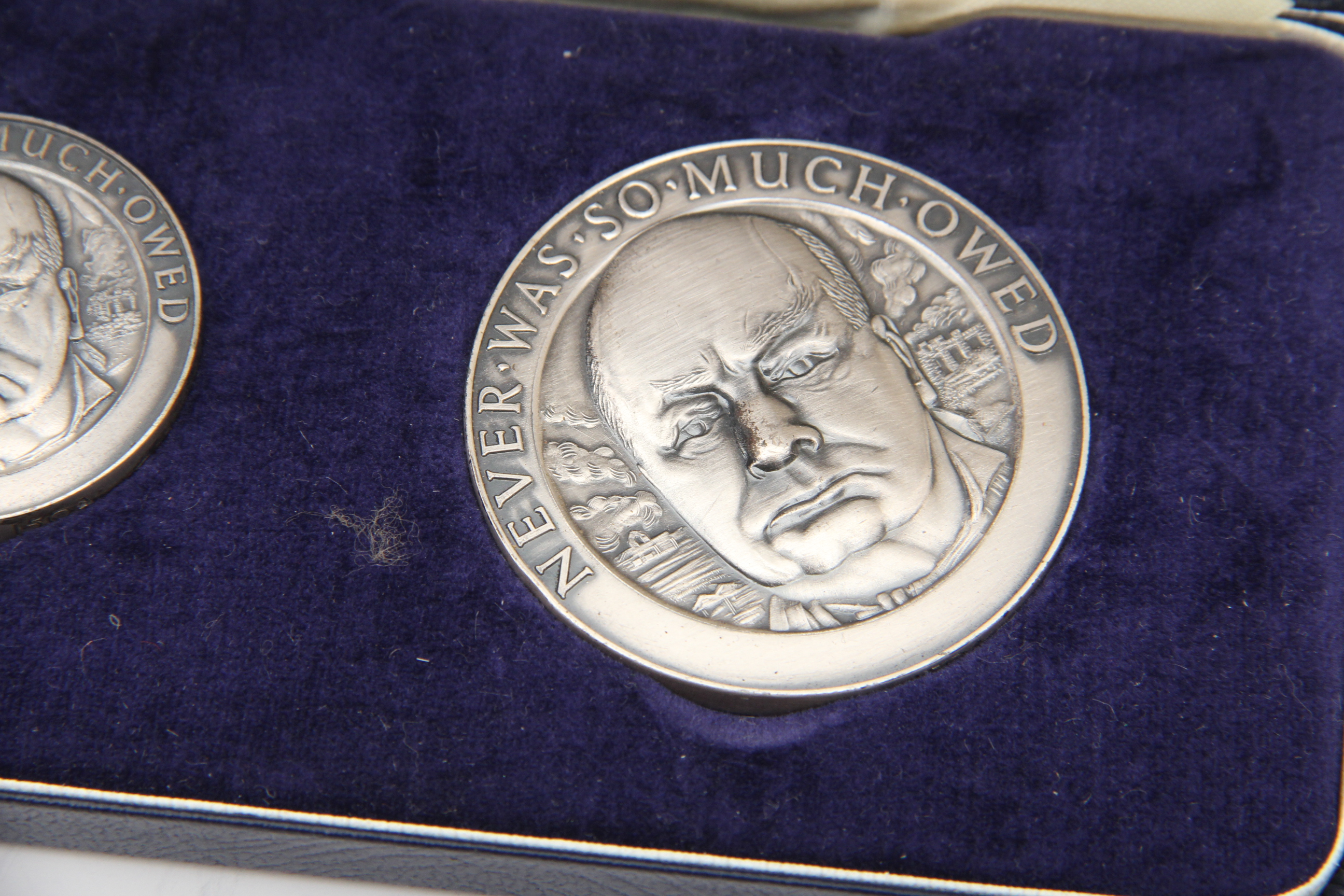 Duet of Sterling Silver Winston Churchill Commemorative Medals