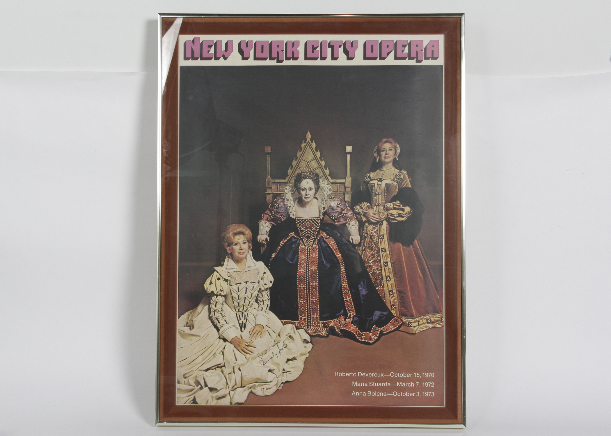 Signed Bevery Sills New York City Opera Queen Elizabeth Poster