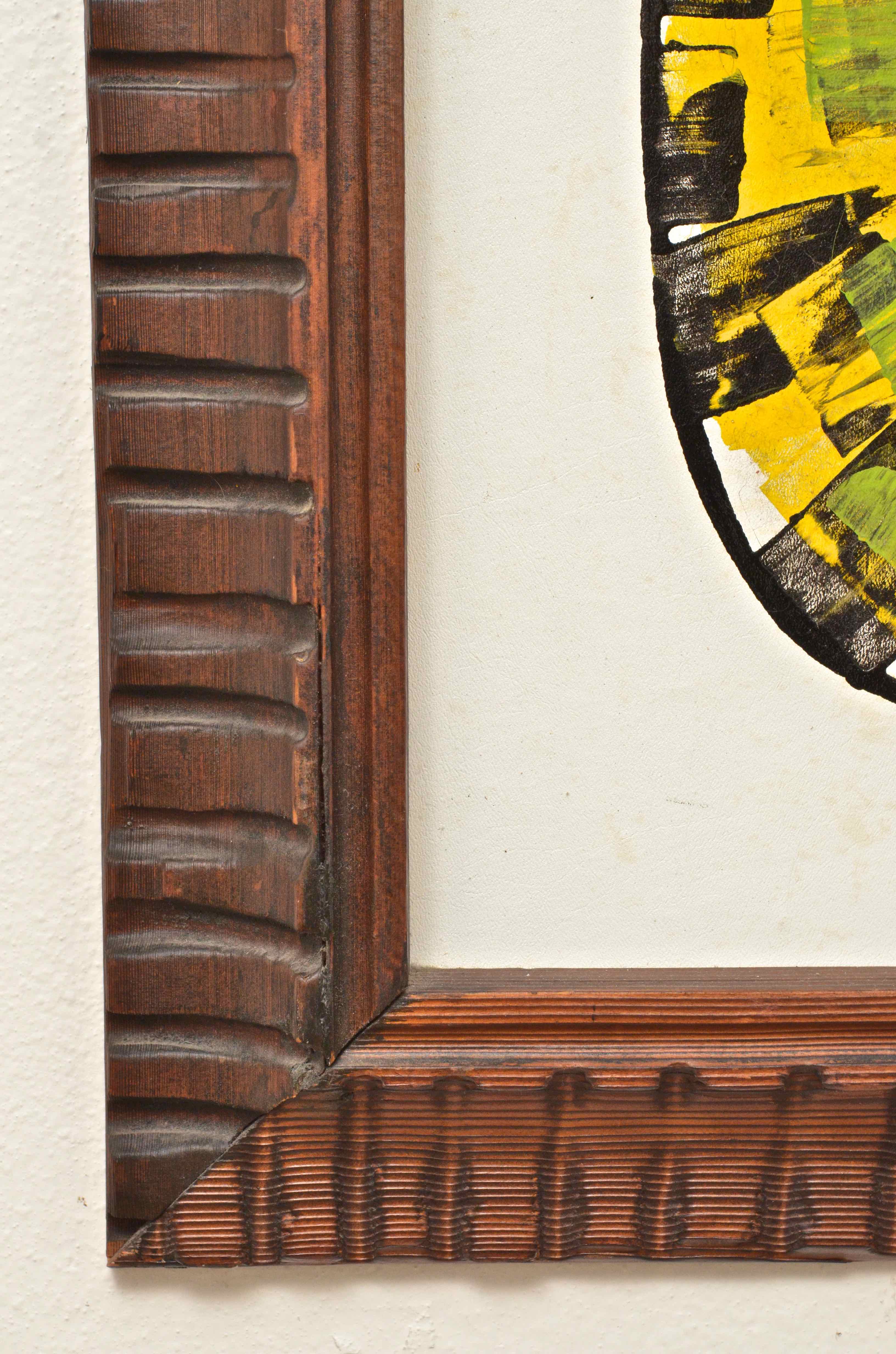 Framed Carved Wooden Owl Mounted  By Witco