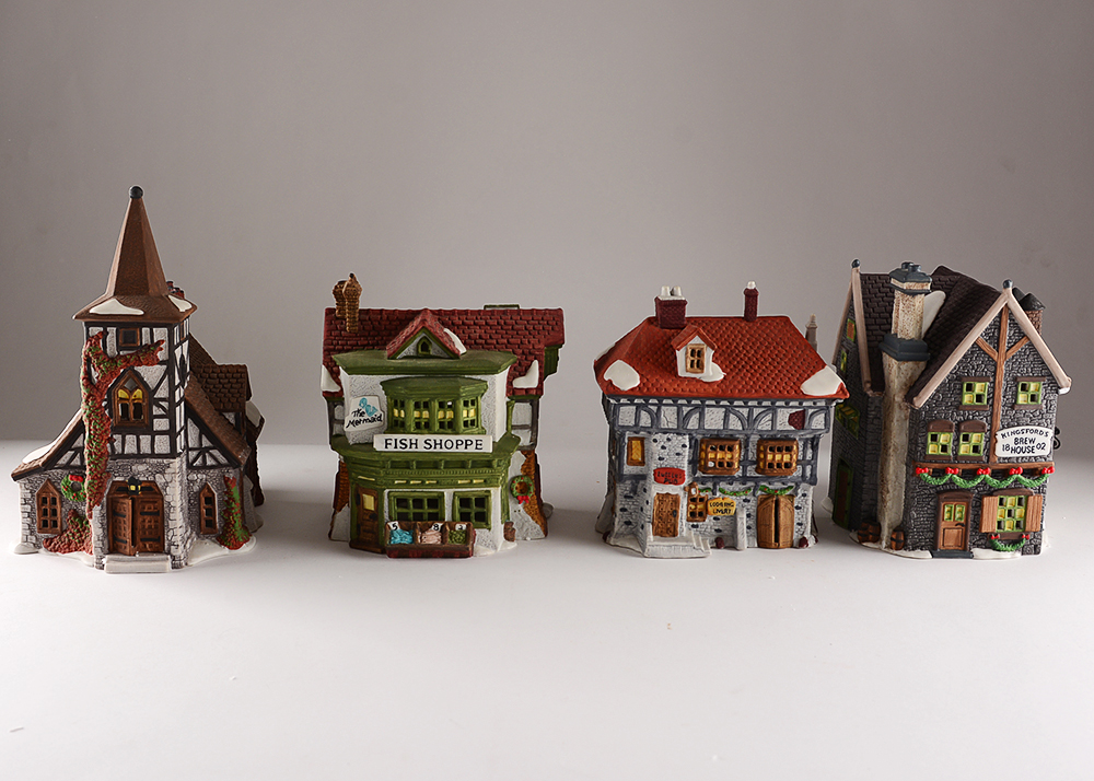 Church and Shops from the Dept 56 Dickens’ Village Series