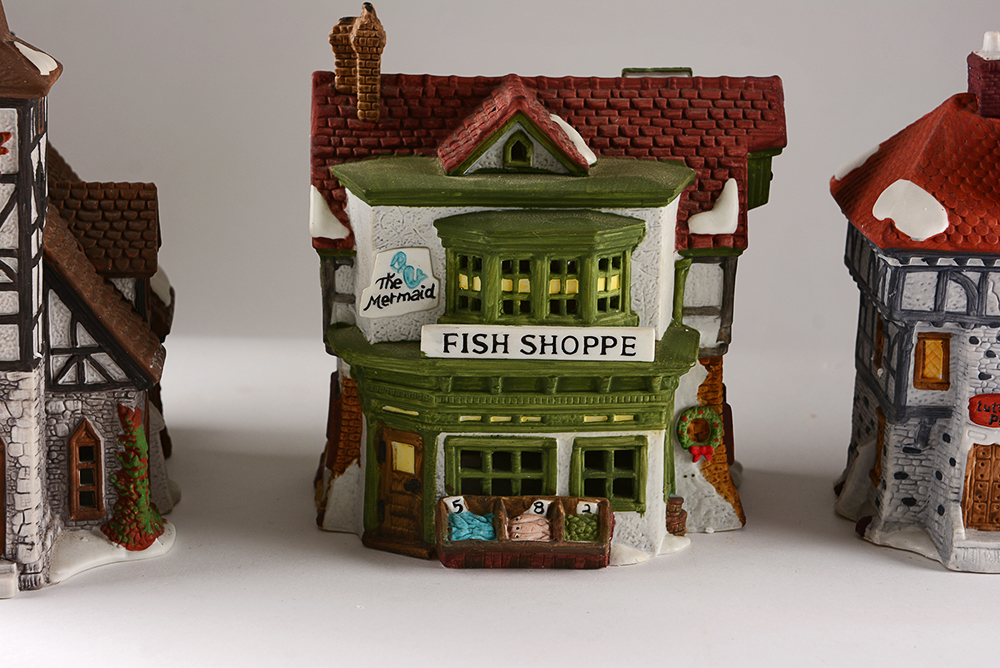 Church and Shops from the Dept 56 Dickens’ Village Series