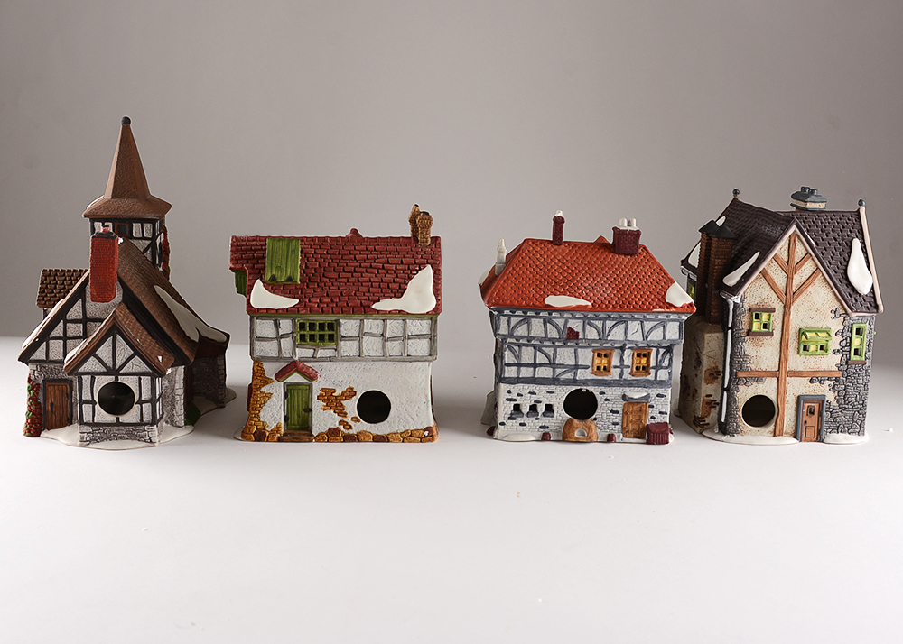 Church and Shops from the Dept 56 Dickens’ Village Series