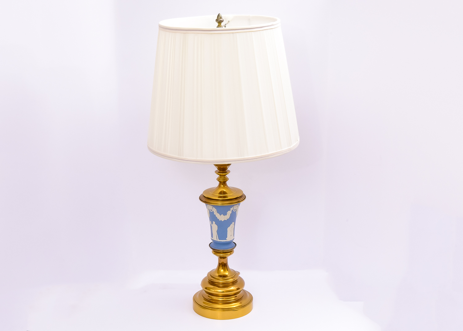 Brass Tone and Ceramic Lamp
