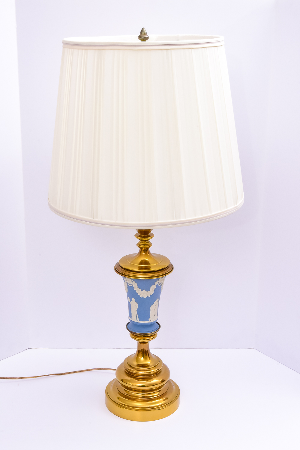 Brass Tone and Ceramic Lamp