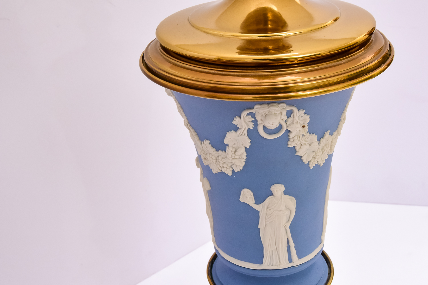 Brass Tone and Ceramic Lamp