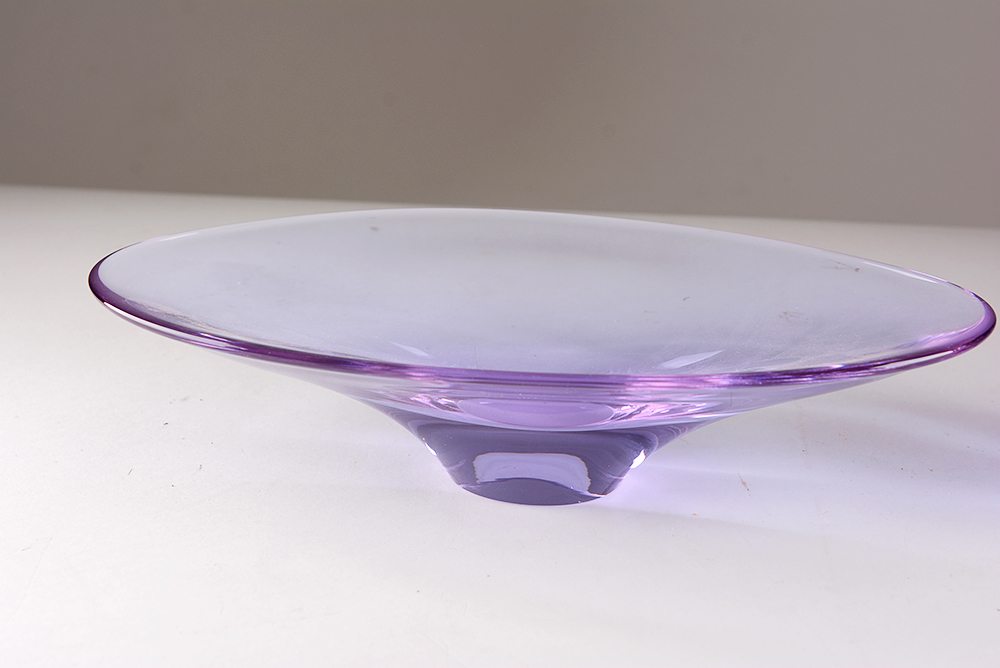 Purple Art Glass Bowl and Vase