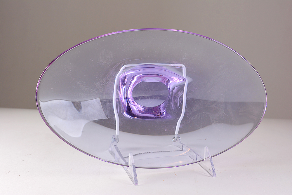 Purple Art Glass Bowl and Vase