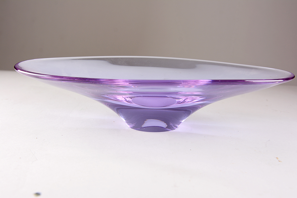 Purple Art Glass Bowl and Vase