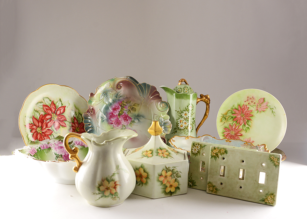 Green Floral Porcelain