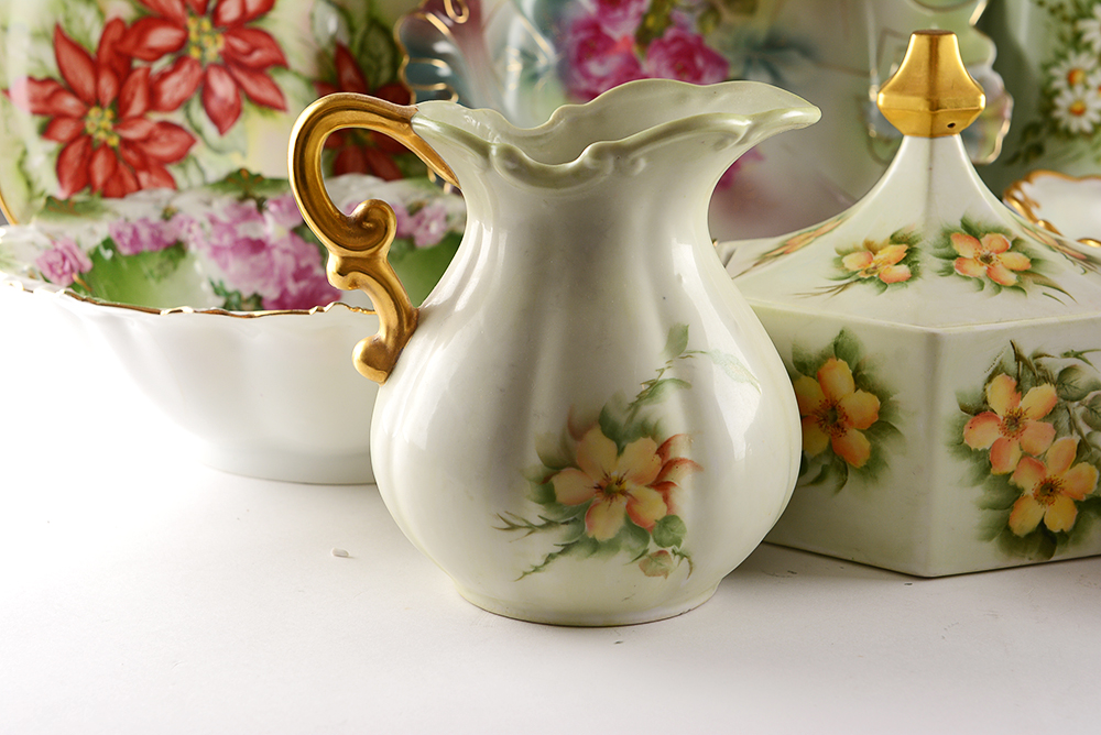 Green Floral Porcelain
