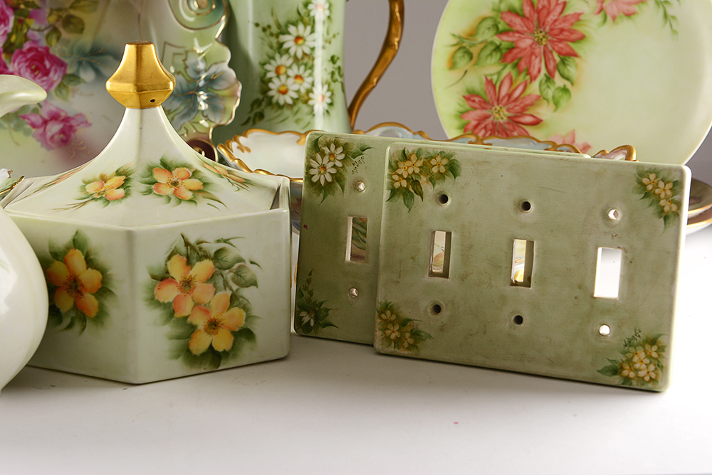 Green Floral Porcelain