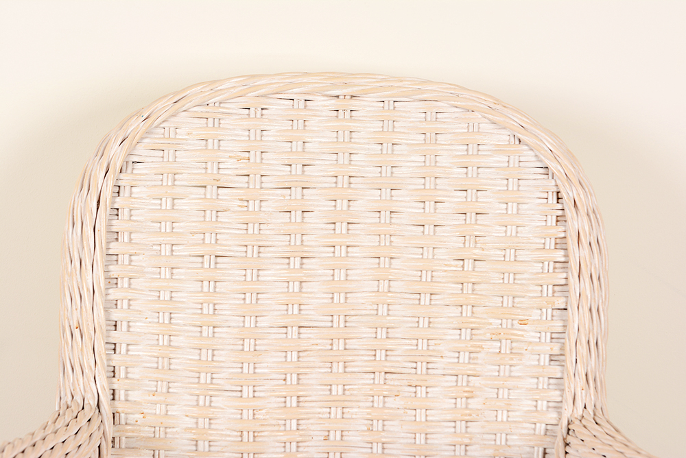 Rattan Rolling Chair and Filing Cabinet